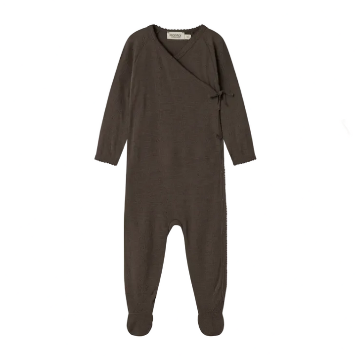 RUBETTA NOOS WOOL POINTELLE FULL BODY ONESIE - CHOCOLATE