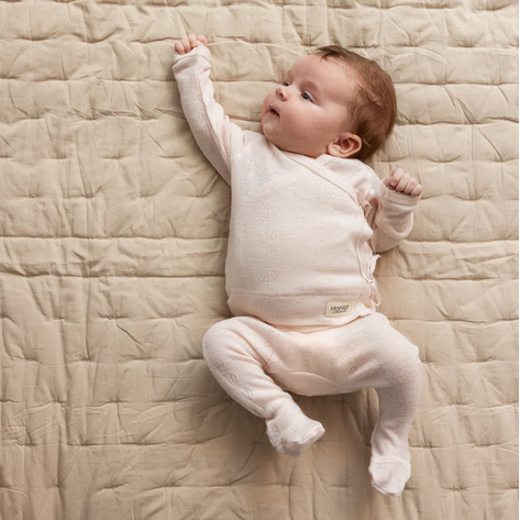 RUBETTA NOOS WOOL POINTELLE FULL BODY ONESIE - SOFT PINK