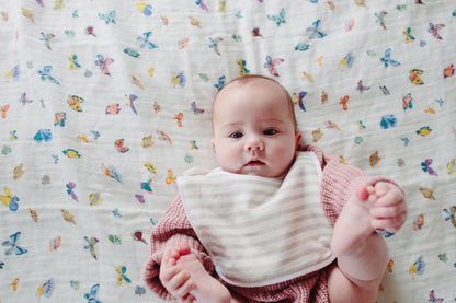 BUTTERFLY GAUZE BLANKET SHAWL - WHITE