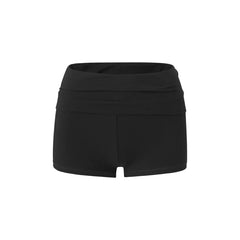 FOLD OVER SHORTIE - BLACK