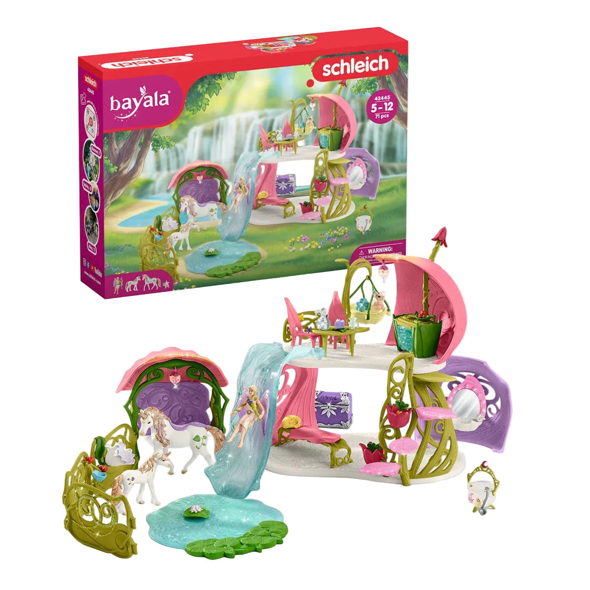 GLITTERING FLOWER FAIRY & UNICORN HOUSE PLAYSET