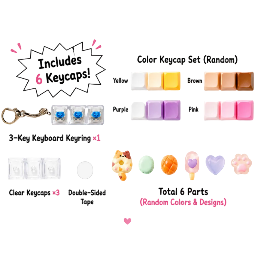 DIY KEYBOARD KEYCHAIN KIT - CLICKABLE FIDGET