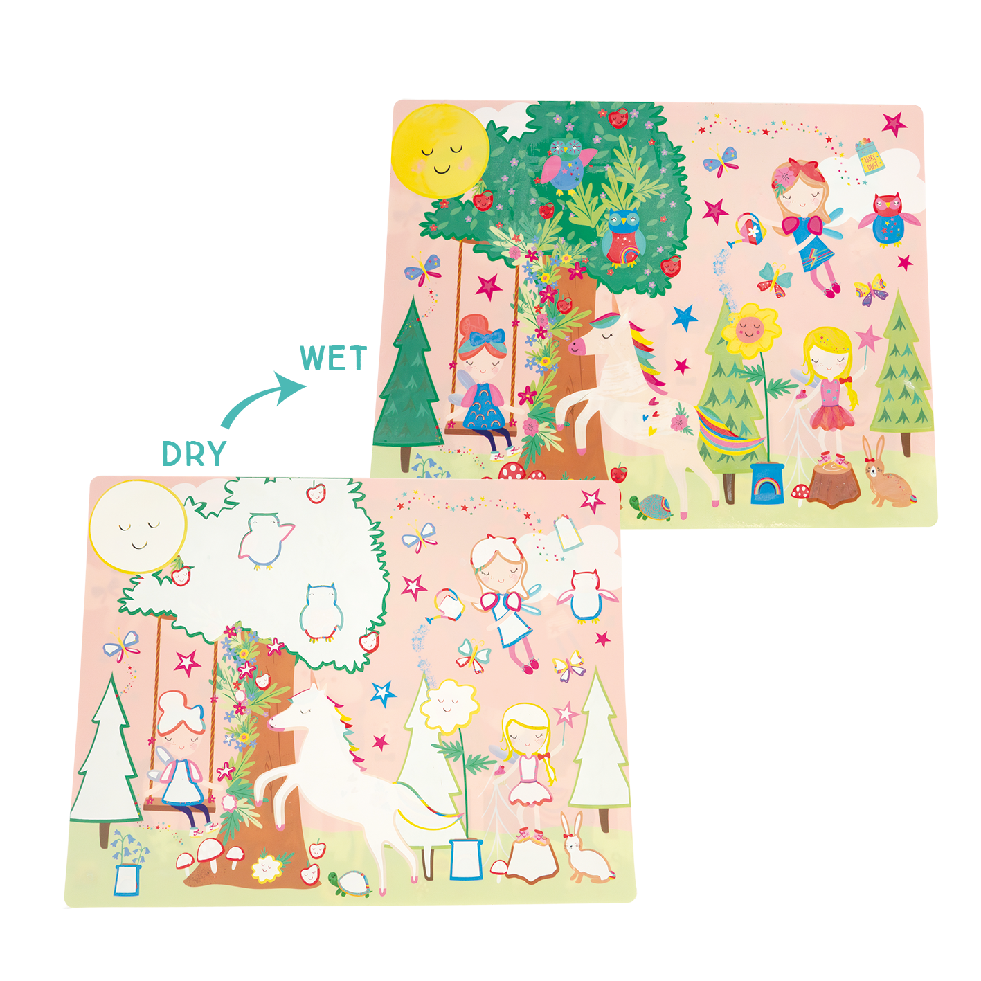 RAINBOW FAIRY MAGIC WATER COLORING MATS