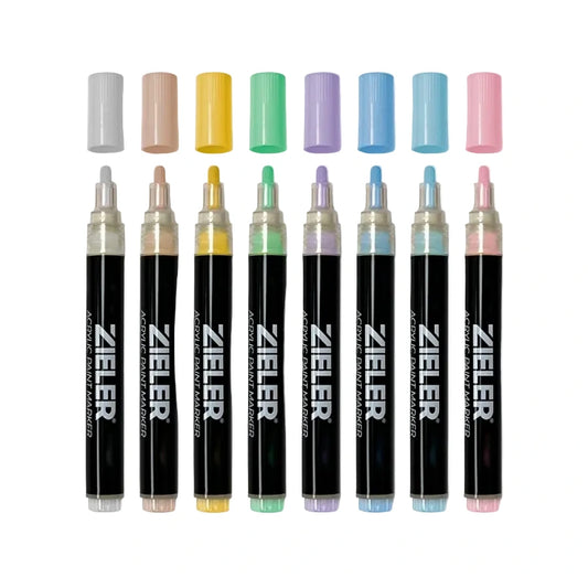 ACRYLIC PAINT PENS - 8 PASTEL COLORS