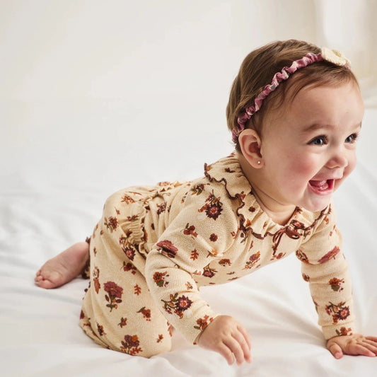 BABY BALLON PANT. -STRING ANTIQUE ROSE
