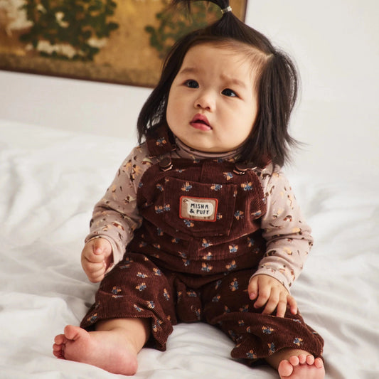 BABY CORDUROY CARPENTER OVERALL - DARK ROAST