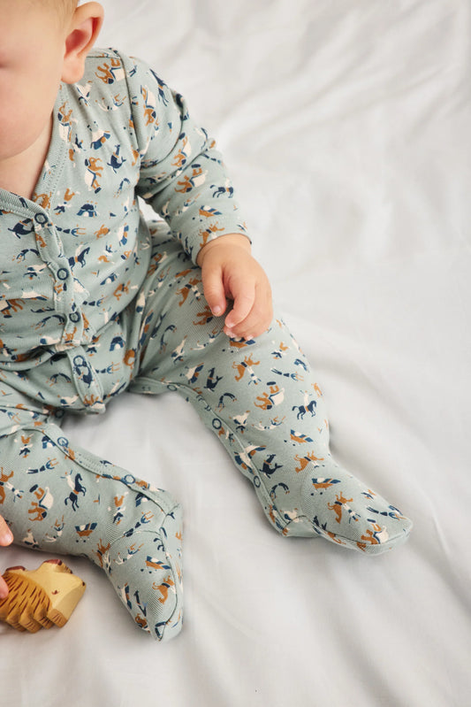 BABY FOOTED ONE-PIECE ONESIE - ONSEN CIRCUS