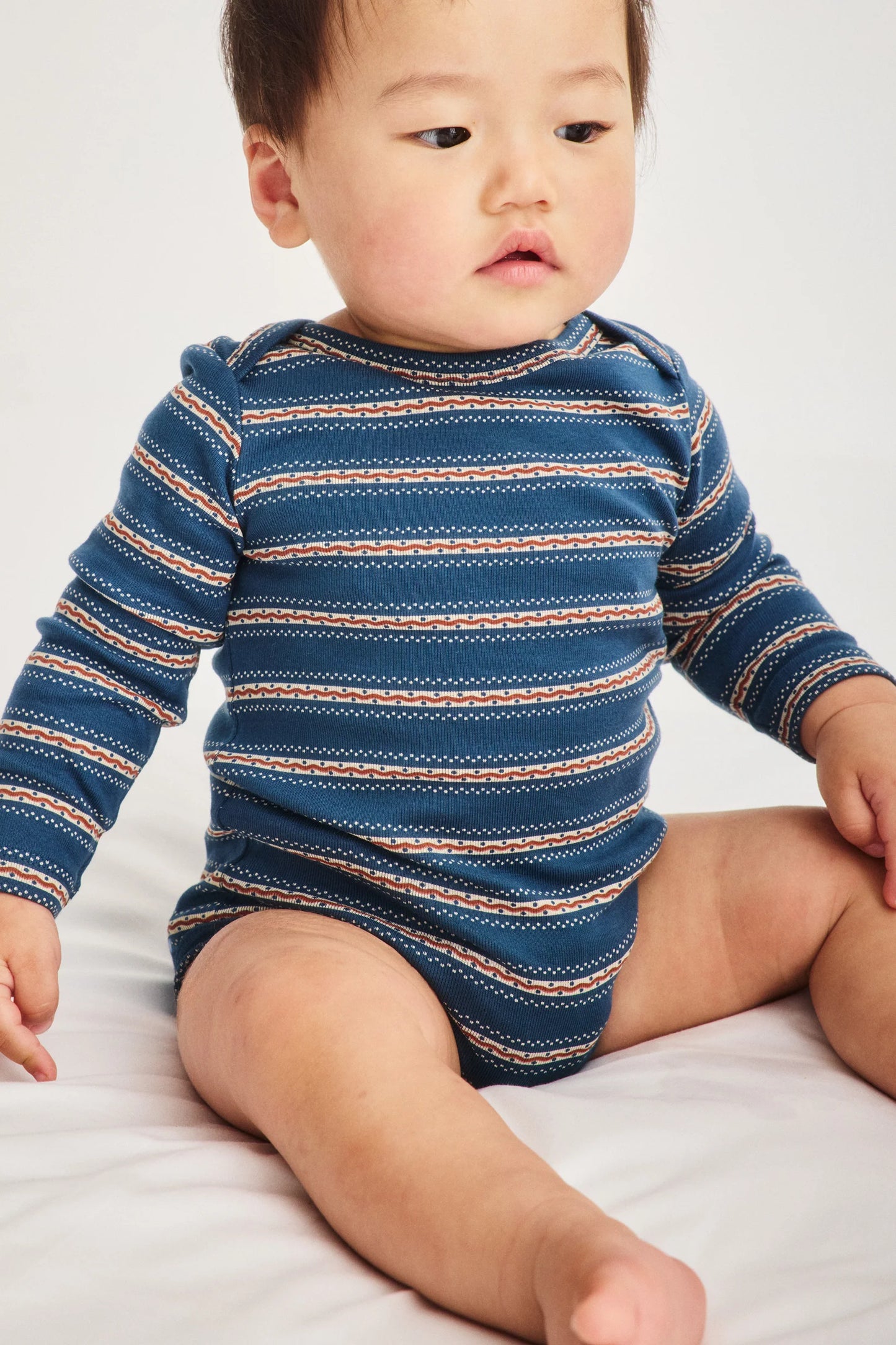 BABY LAP ONESIE - MARINE BLUE SGRAFFITO