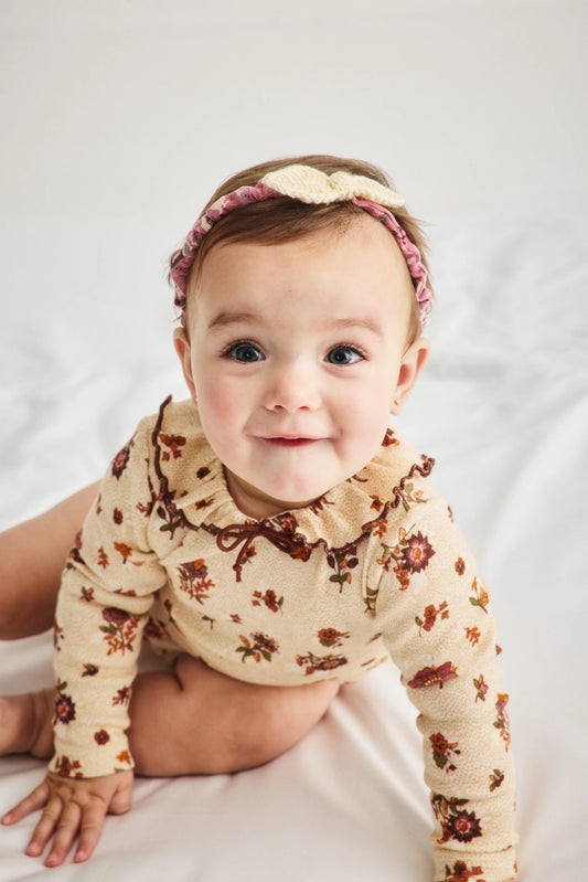 BABY PATTIE ONESIE - STRING ANTIQUE  ROSE