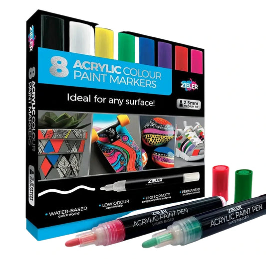ACRYLIC PAINT PENS - 8 COLORS