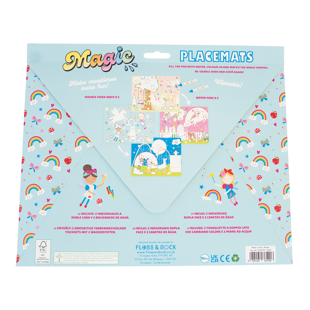RAINBOW FAIRY MAGIC WATER COLORING MATS