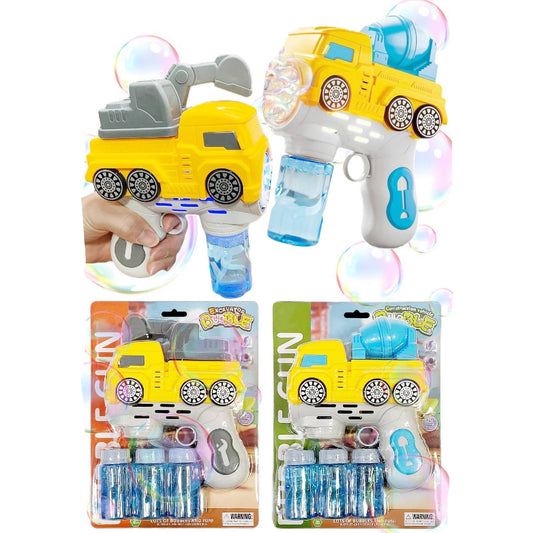 CONSTRUCTION VEHICLE LED LIGHT-UP BUBBLE GUN