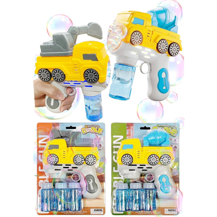 CONSTRUCTION VEHICLE LED LIGHT-UP BUBBLE GUN