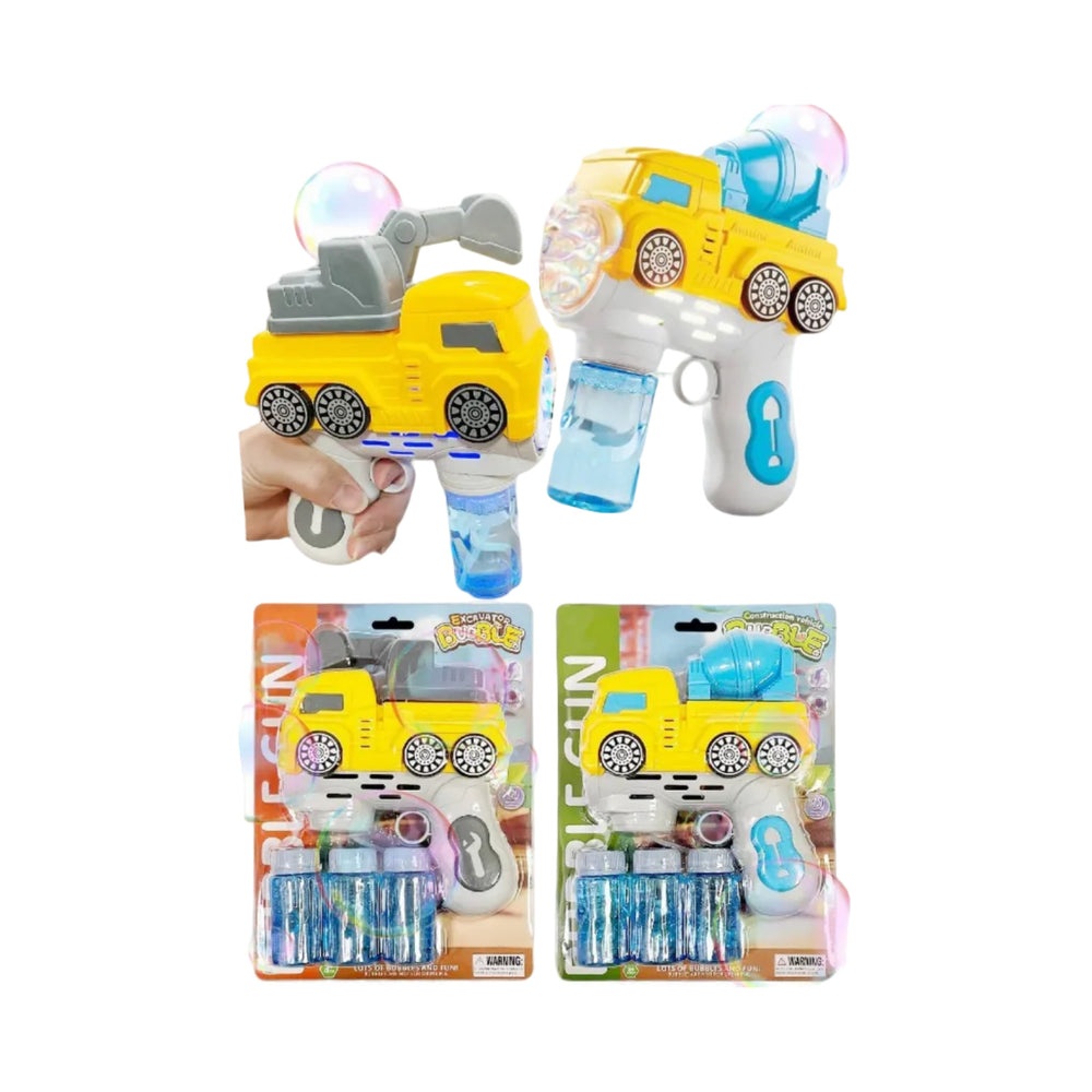 CONSTRUCTION VEHICLE LED LIGHT-UP BUBBLE GUN