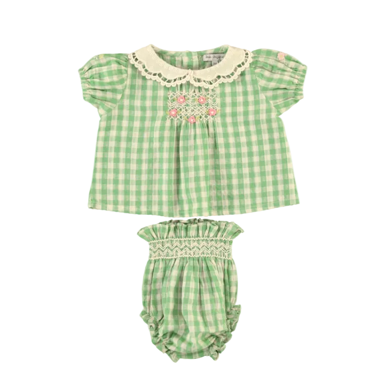 TILIA BABY SET - GREEN GINGHAM