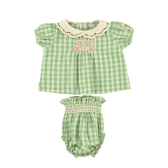 TILIA BABY SET - GREEN GINGHAM