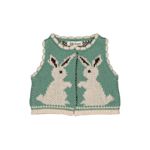 PENNY VEST RABBIT AQUA