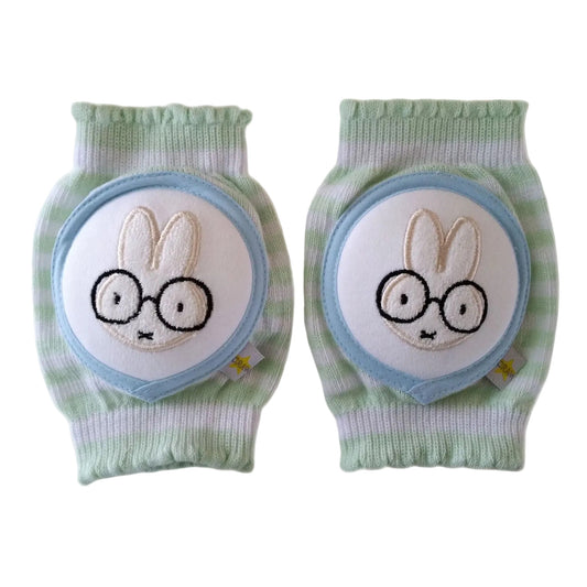 CRAWLINGS KNEE PADS - MINTY BUNNY WITH GLASSES