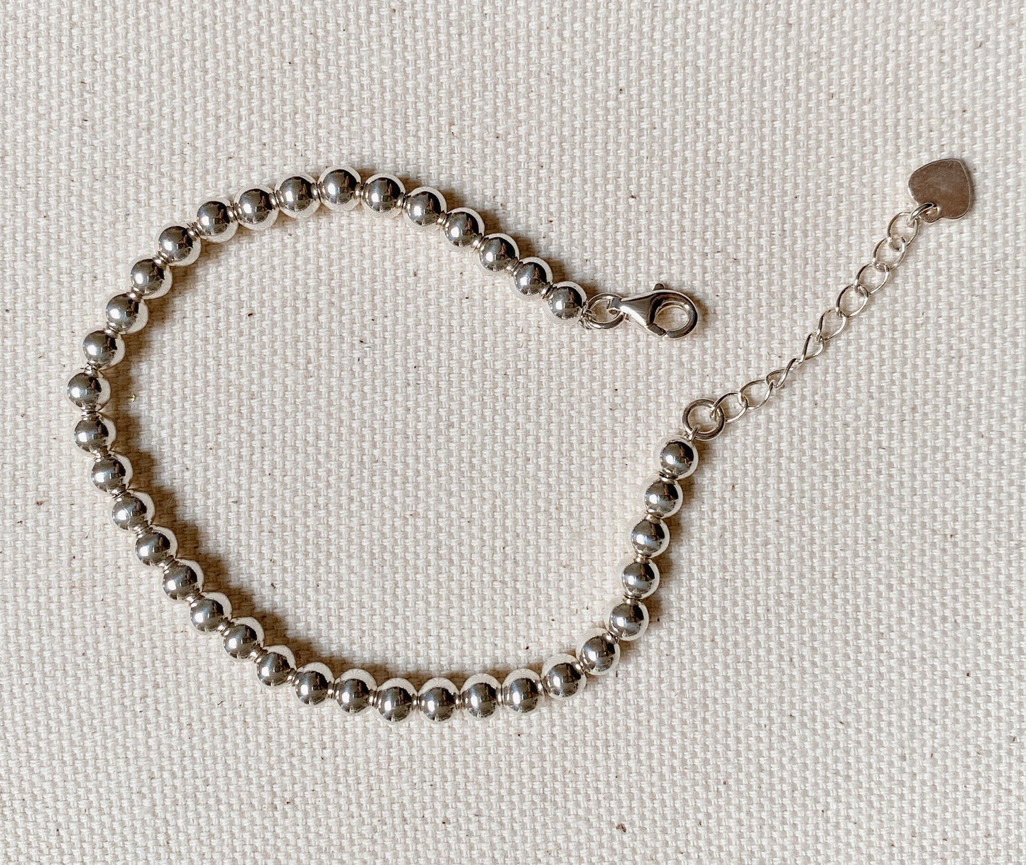 SILVER MEDIUM BEAD BRACELET