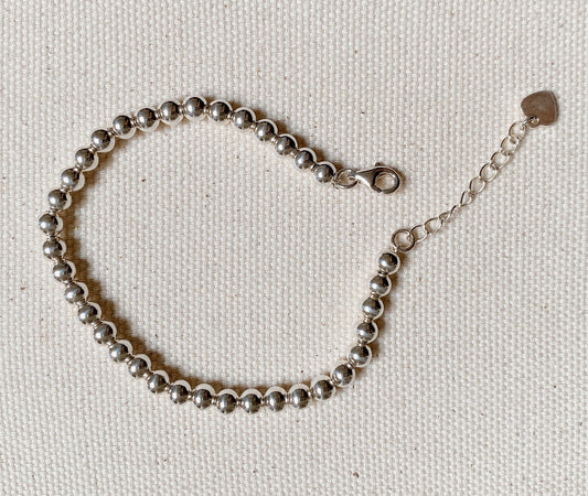 SILVER MEDIUM BEAD BRACELET