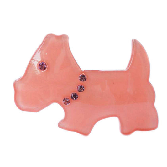 PEACH SCOTTIE DOG CLIP