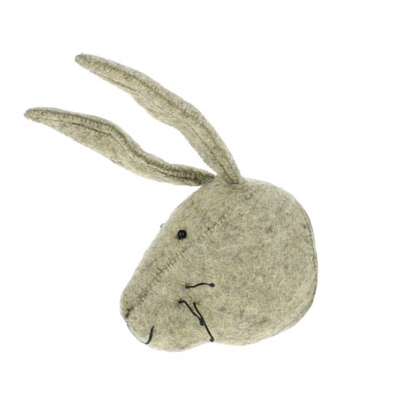 MINI GREY HARE HEAD