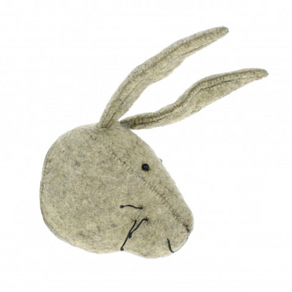 MINI GREY HARE HEAD