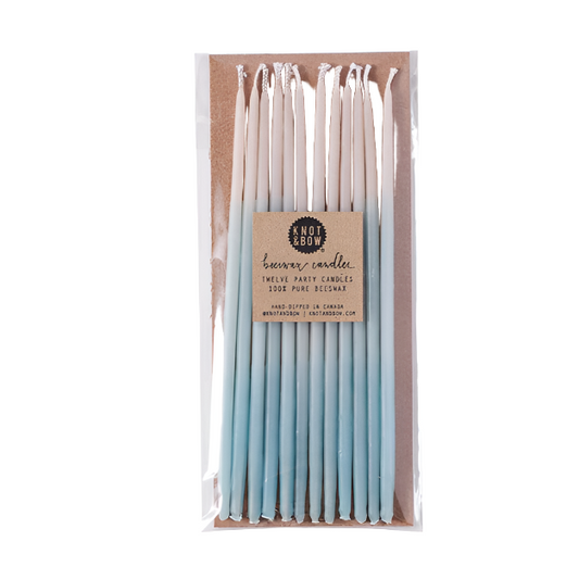 AQUA OMBRE TALL BEESWAX CANDLES