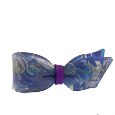 BLUE LIBERTY OF LONDON BOW CLIP