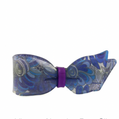BLUE LIBERTY OF LONDON BOW CLIP