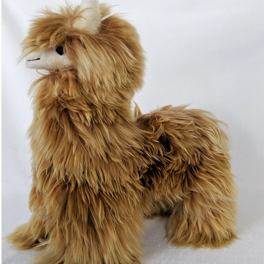 JUMBO ALPACA STUFFED ANIMAL - LIGHT BROWN