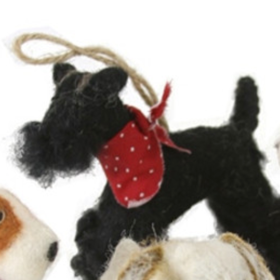 FELTED FESTIVE DOG ORNAMENT