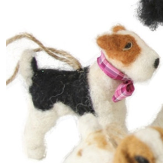 FELTED FESTIVE DOG ORNAMENT