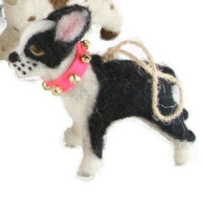 FELTED FESTIVE DOG ORNAMENT