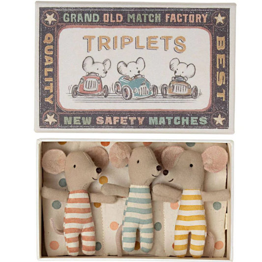 MAILEG BABY MICE TRIPLETS IN MATCHBOX