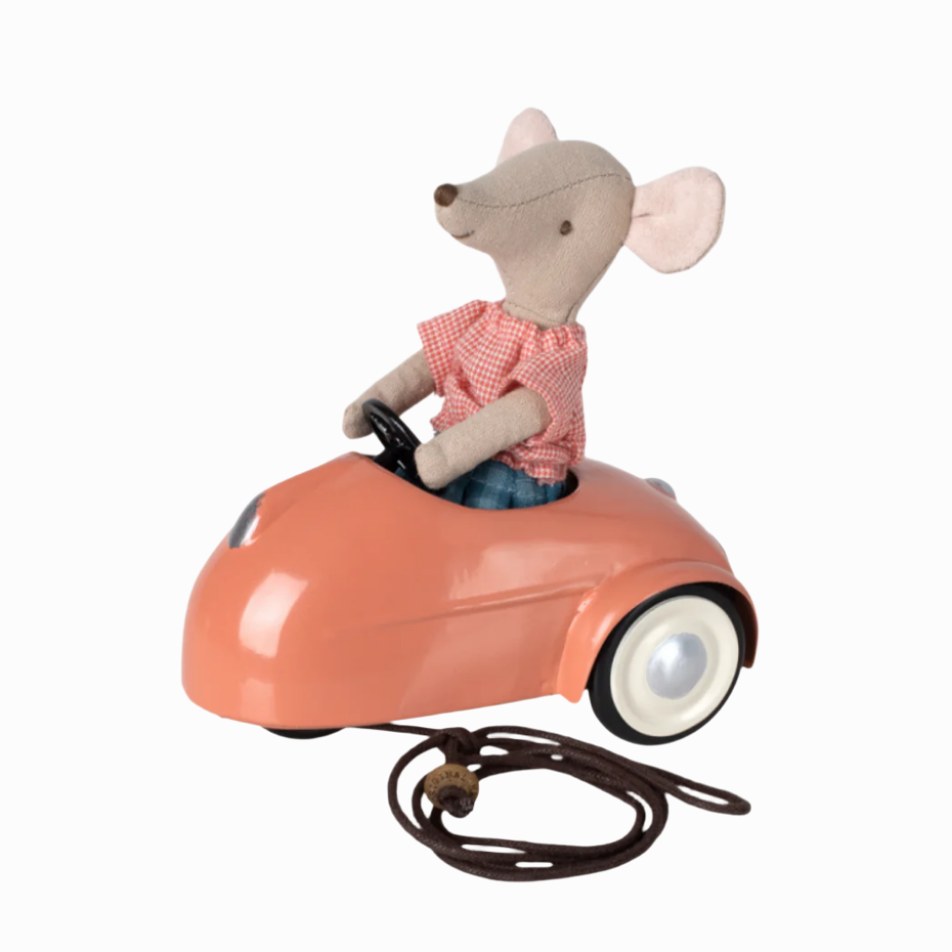 MOUSE CAR -CORAL