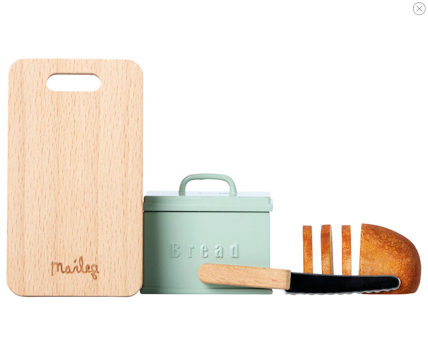 MINATURE BREAD BOX WITH UTENSILS