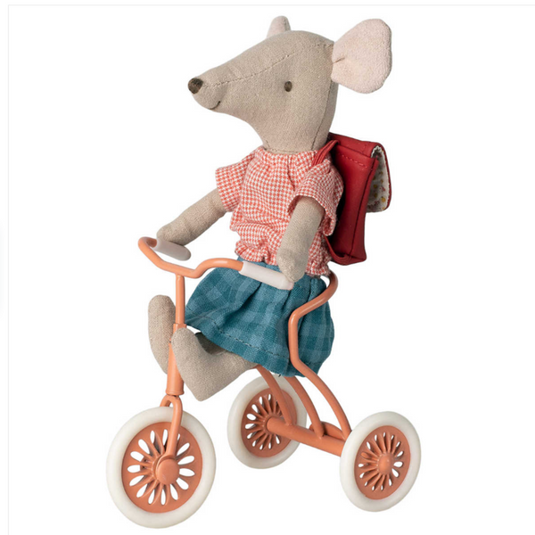 MAILEG ABRI A TRICYCLE FOR MOUSE - CORAL