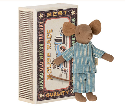 BIG BROTHER MOUSE IN MATCHBOX - BLUE PJS