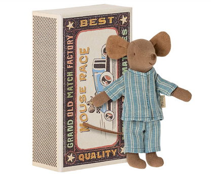 BIG BROTHER MOUSE IN MATCHBOX - BLUE PJS