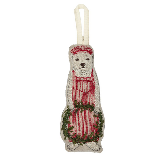 CORAL & TUSK TRAIN CONDUCTOR BEAR ORNAMENT