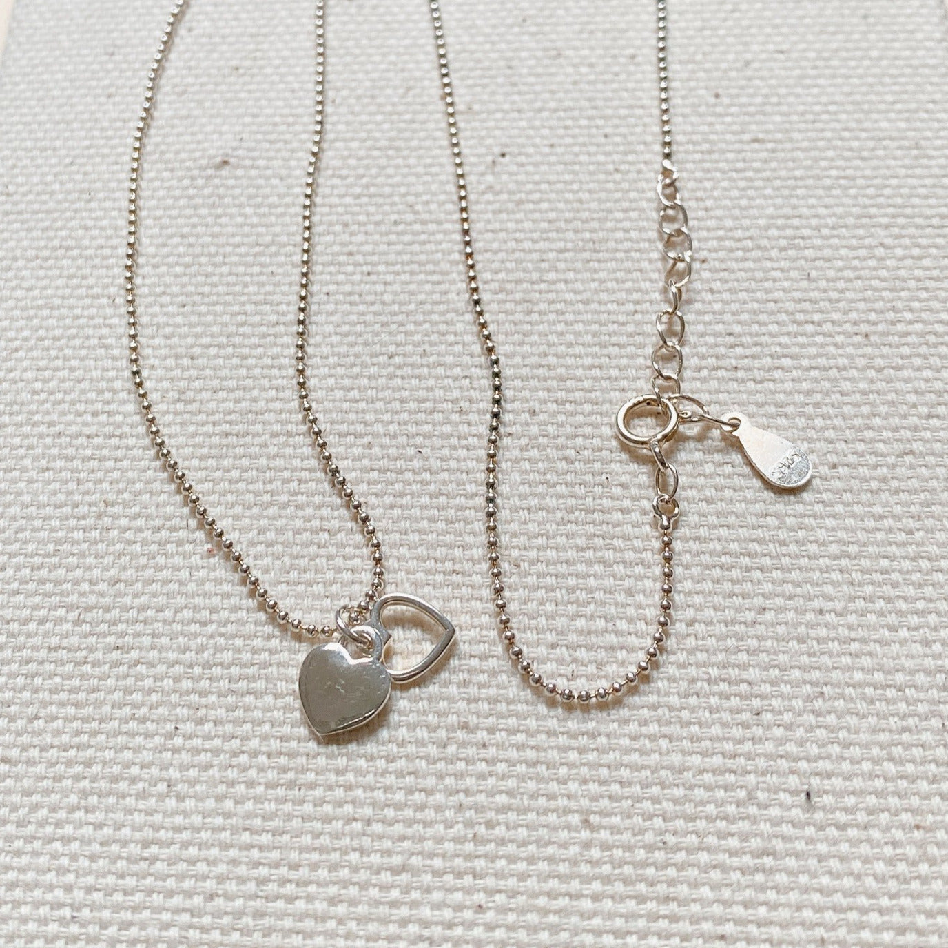 SILVER DOUBLE HEART NECKLACE