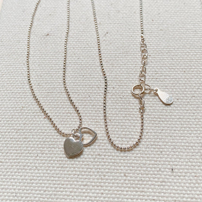 SILVER DOUBLE HEART NECKLACE