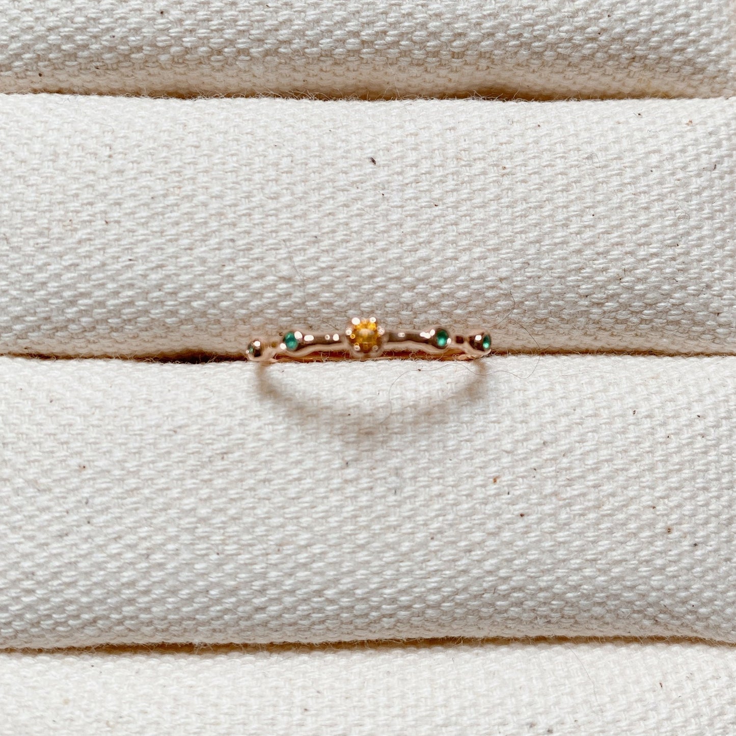 YELLOW & GREEN QUARTZ ROSE GOLD RING