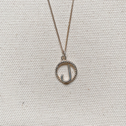 SILVER ROPED INITIAL NECKLACE