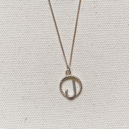 SILVER ROPED INITIAL NECKLACE