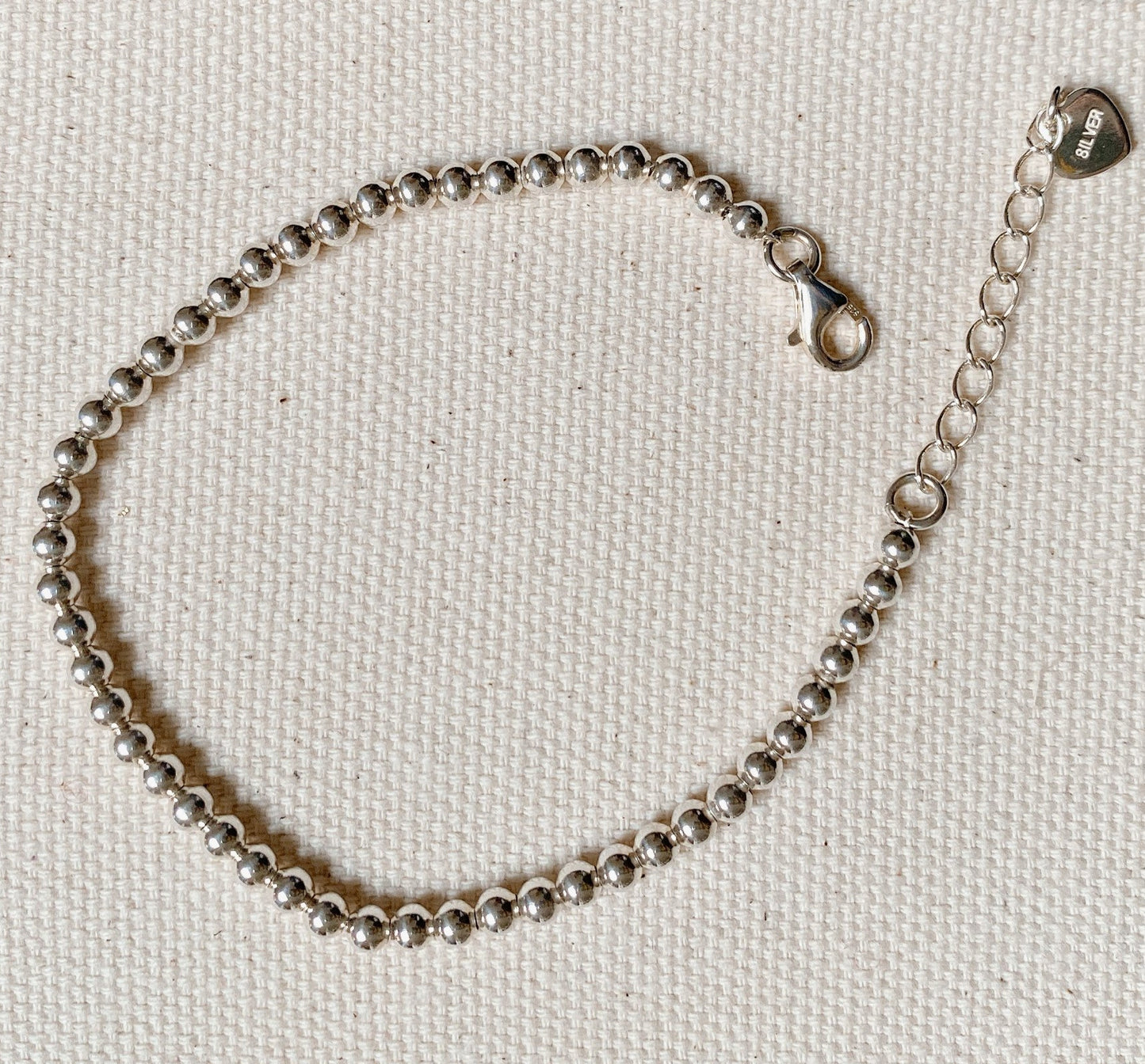 SILVER SMALL BEAD BRACELET