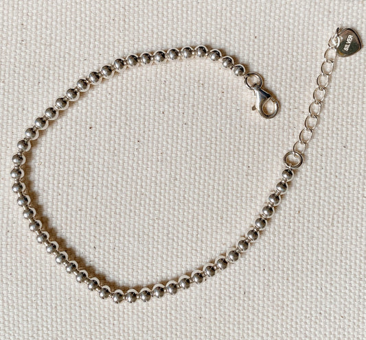 SILVER SMALL BEAD BRACELET